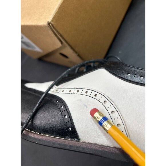 Ferro Aldo Arthur Mens Black White Wingtip Oxford Dress Shoes Faux Leather US11 - Picture 9 of 9
